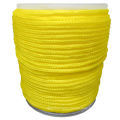 Polypropylene hollow braided rope  poly rope cordage yellow 6mm